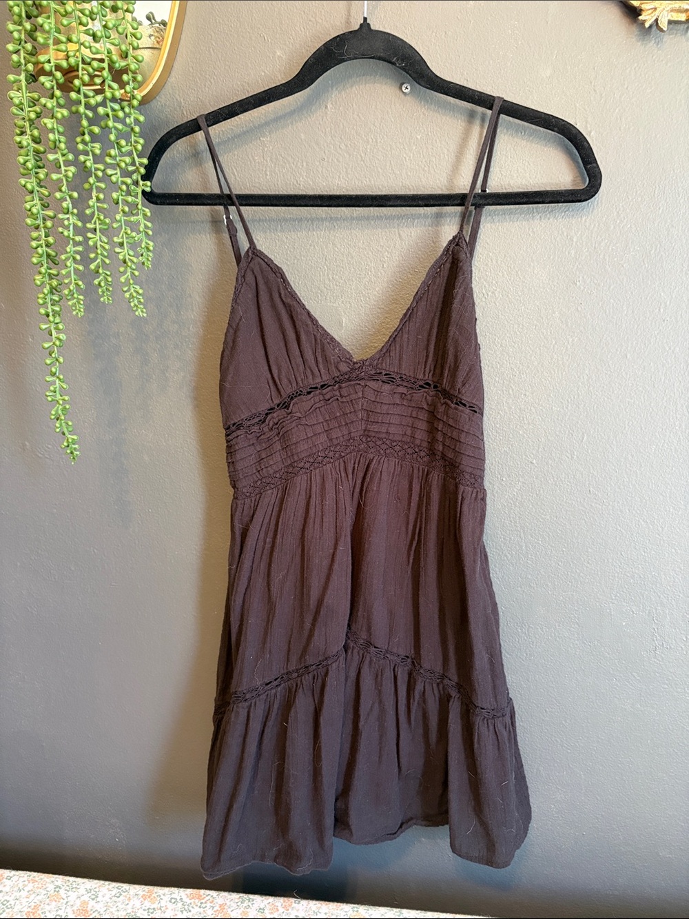 Black Cotton Spaghetti Strap Dress - Zara Small